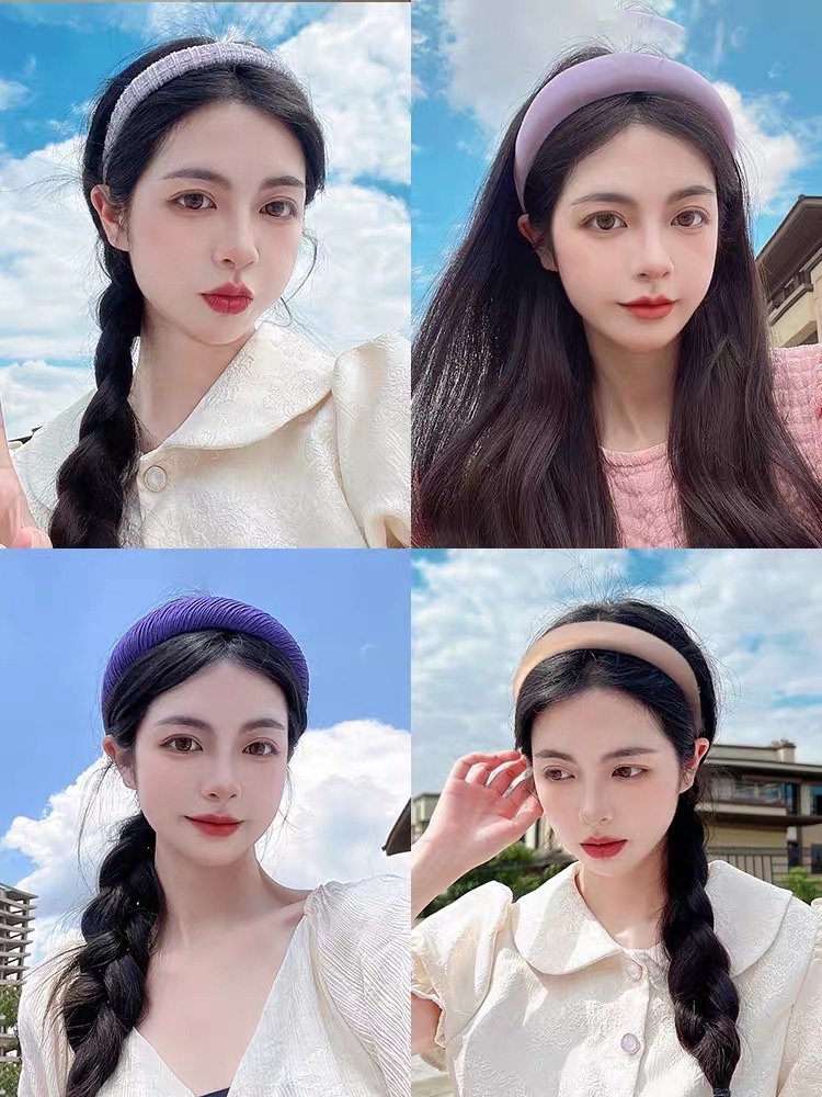 High top, wide edge sponge hairband for women, summer Internet celebrity 2022 new style hair clip, summer headband and headwear Item Picture