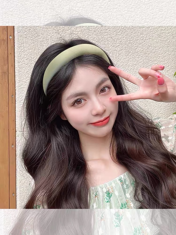 High top, wide edge sponge hairband for women, summer Internet celebrity 2022 new style hair clip, summer headband and headwear details Picture