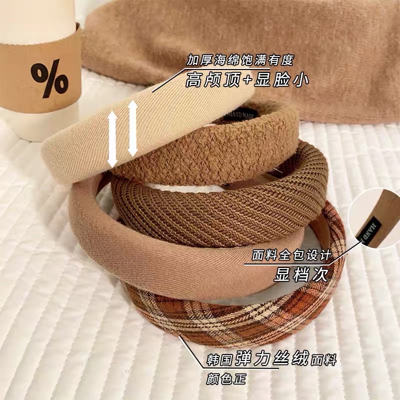 High head top autumn and winter hair band, women's hair clip, popular 2022 new facial cleansing headband, women's hair tie, hair hole Specification image
