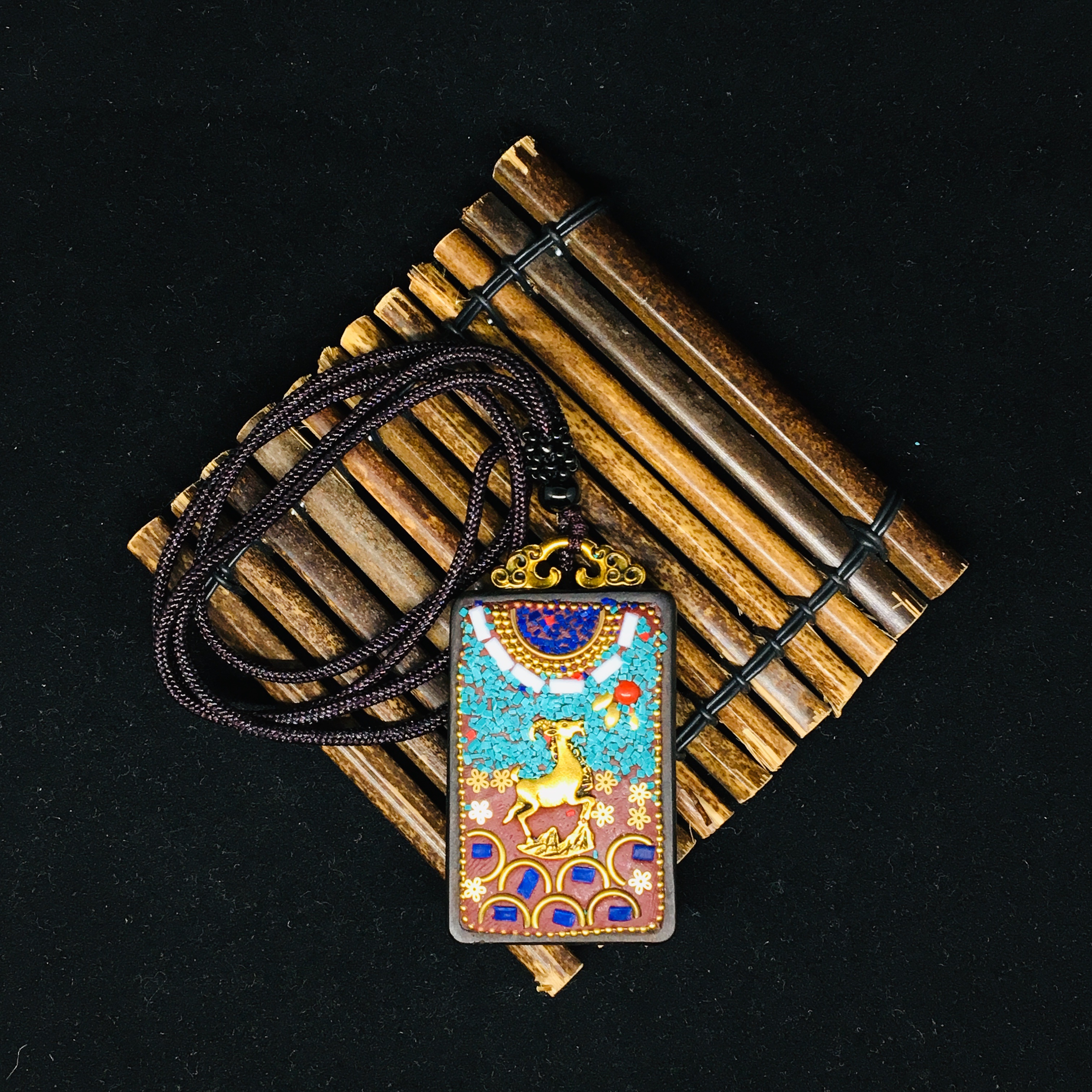 方形唐卡点缀羊生肖吊坠热卖小爆款小众款进鸿008