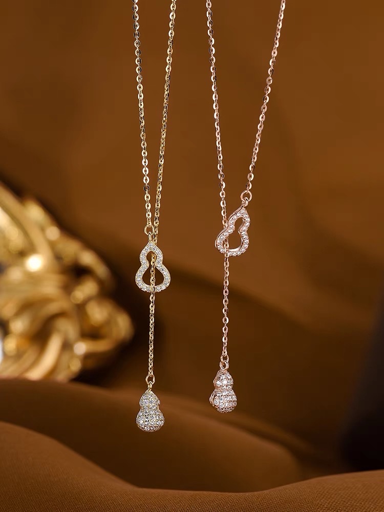 网红爆款气质型 时尚流行 款式新颖 精品银饰葫芦吊坠项链微微笑123详情2