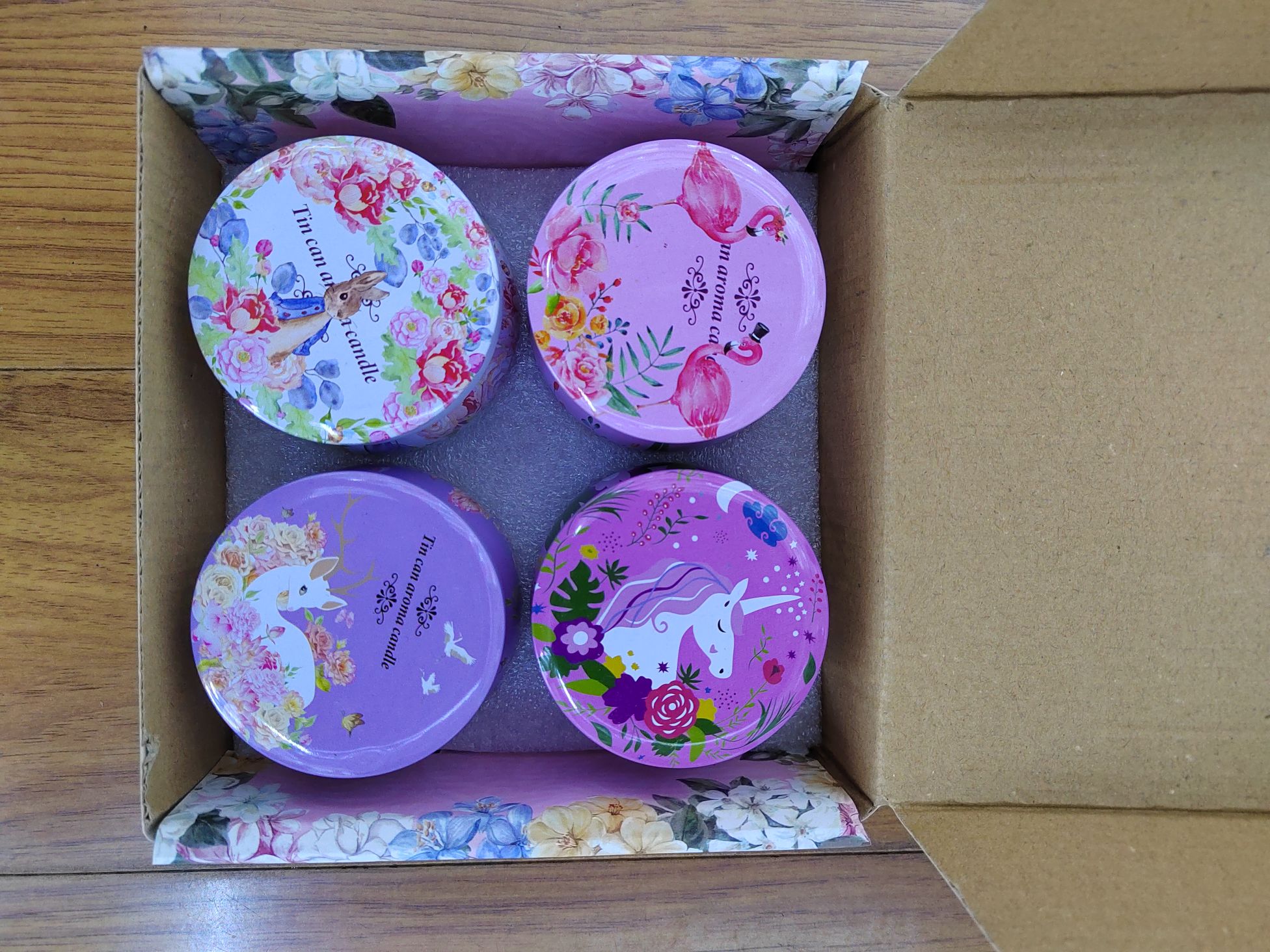 马口铁蜡烛/铁盒白底实物图