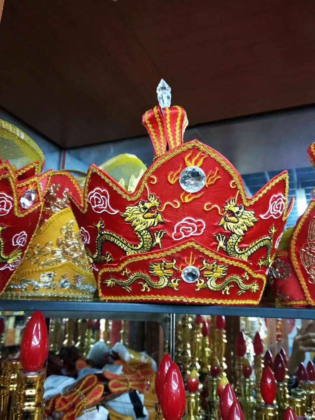 Gilded Vairocana hat, embroidered monk's hat, Golden Qilin 05, Five Buddha hat, Monk's hat, Dharma hat, handmade Vairocana hat detail image 6