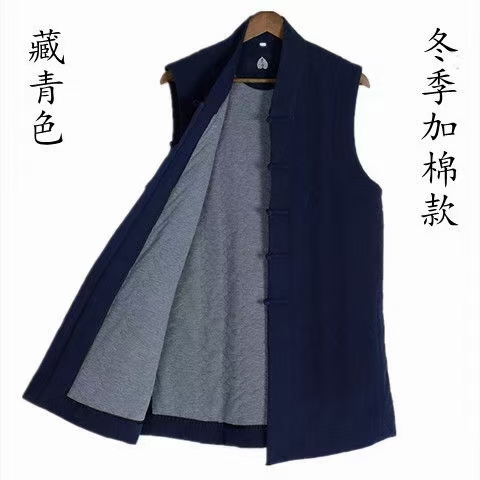 The Golden Qilin monk's winter vest and monk's robe are thickened, and the short and long magua are available. The monk's temple blue vest is a close-fitting and casual outfit. 008