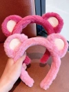 Cute strawberry bear hair band for girls, autumn little girl plush hair band for tying and pressing hair, warm headband, children's hair bundle Specification image