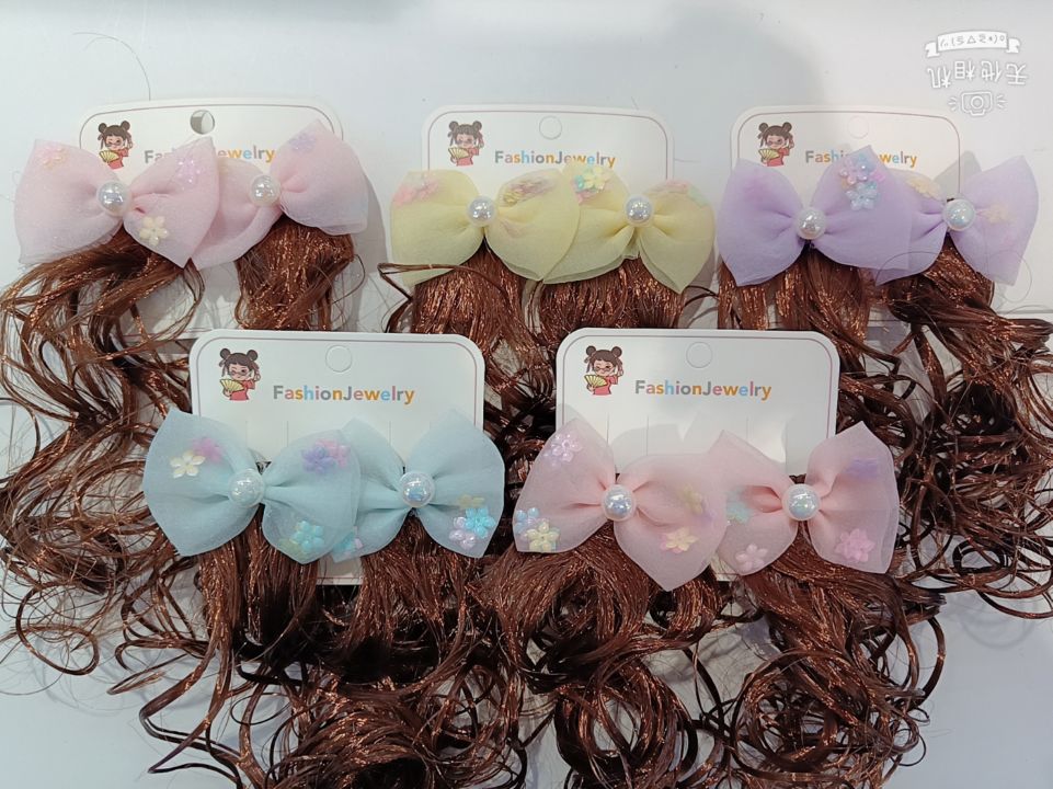 Children's Korean-style wigs in mixed colors