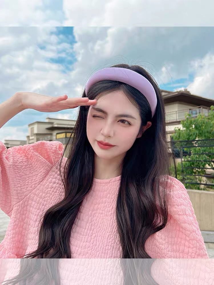 High top, wide edge sponge hairband for women, summer Internet celebrity 2022 new style hair clip, summer headband and headwear Application Scenario