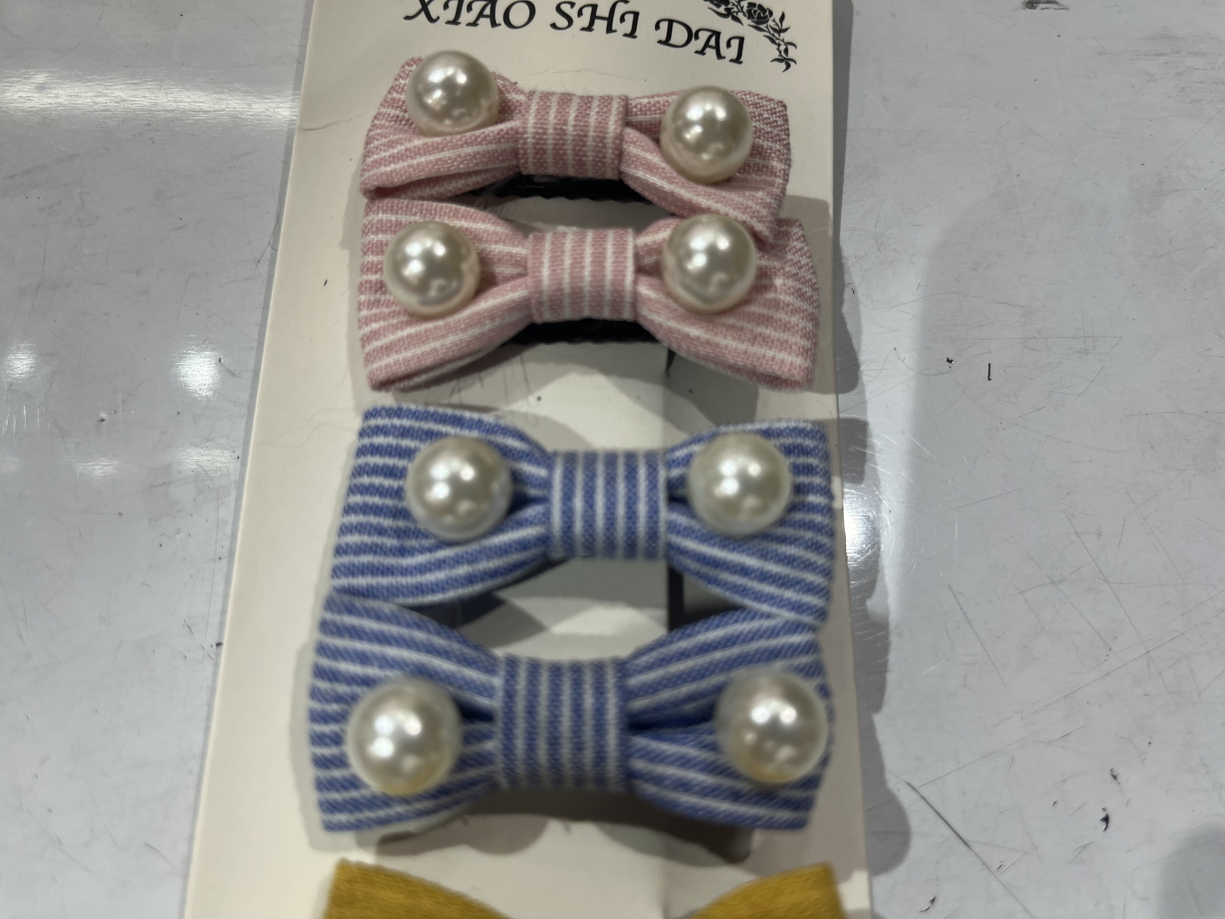 儿童时尚韩版小布领结钉珍珠10对混色一长条随心搭小夹A区二楼九街头上虞氏小时代、雪琳饰品爆款热销特卖好货推荐