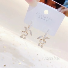 新款生肖珍珠兔耳环韩版时尚欧斯米亚耳环83283