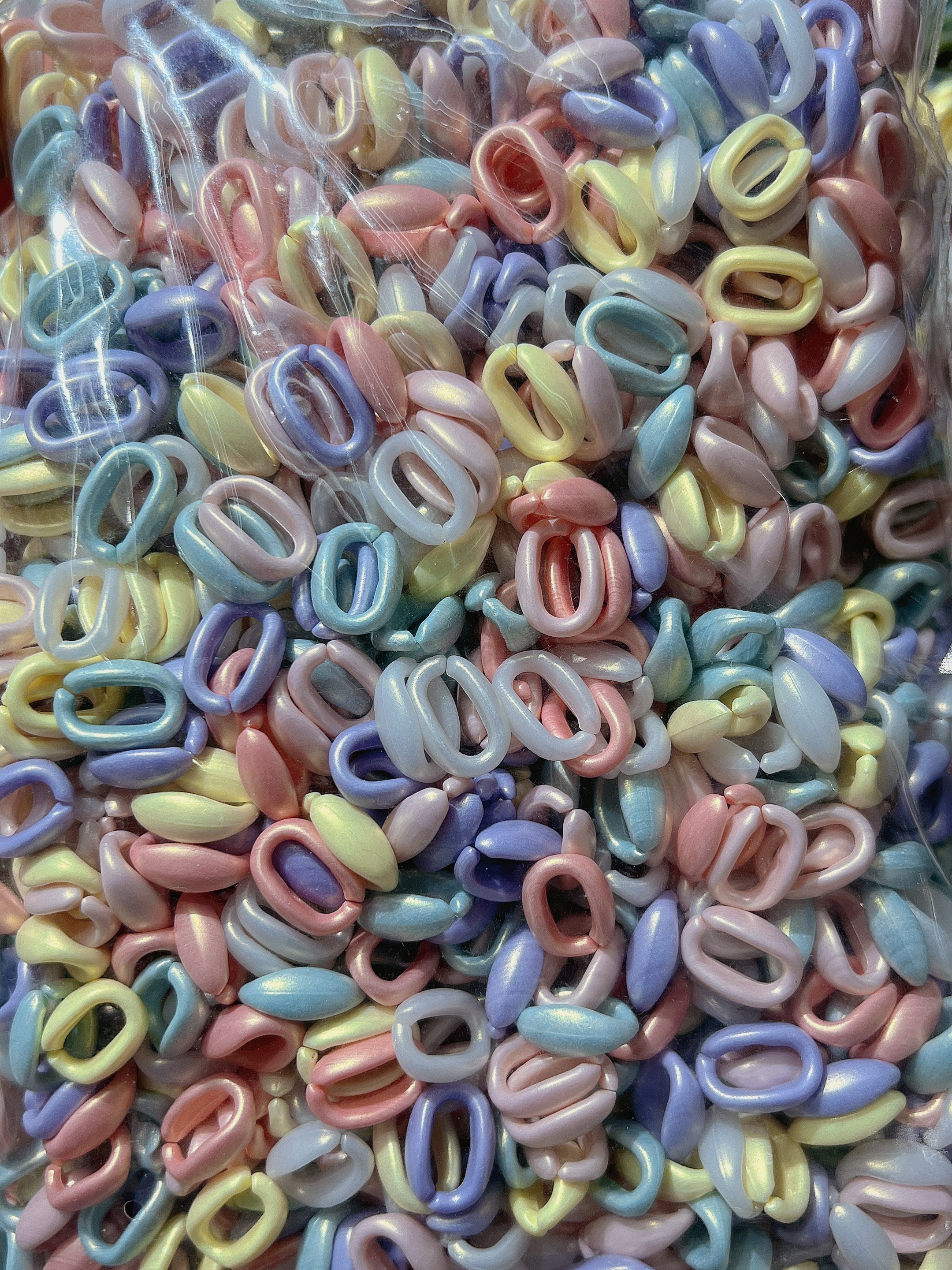 Acrylic color-changing macaron spring sky color chain buckle diy accessory material kit details Picture