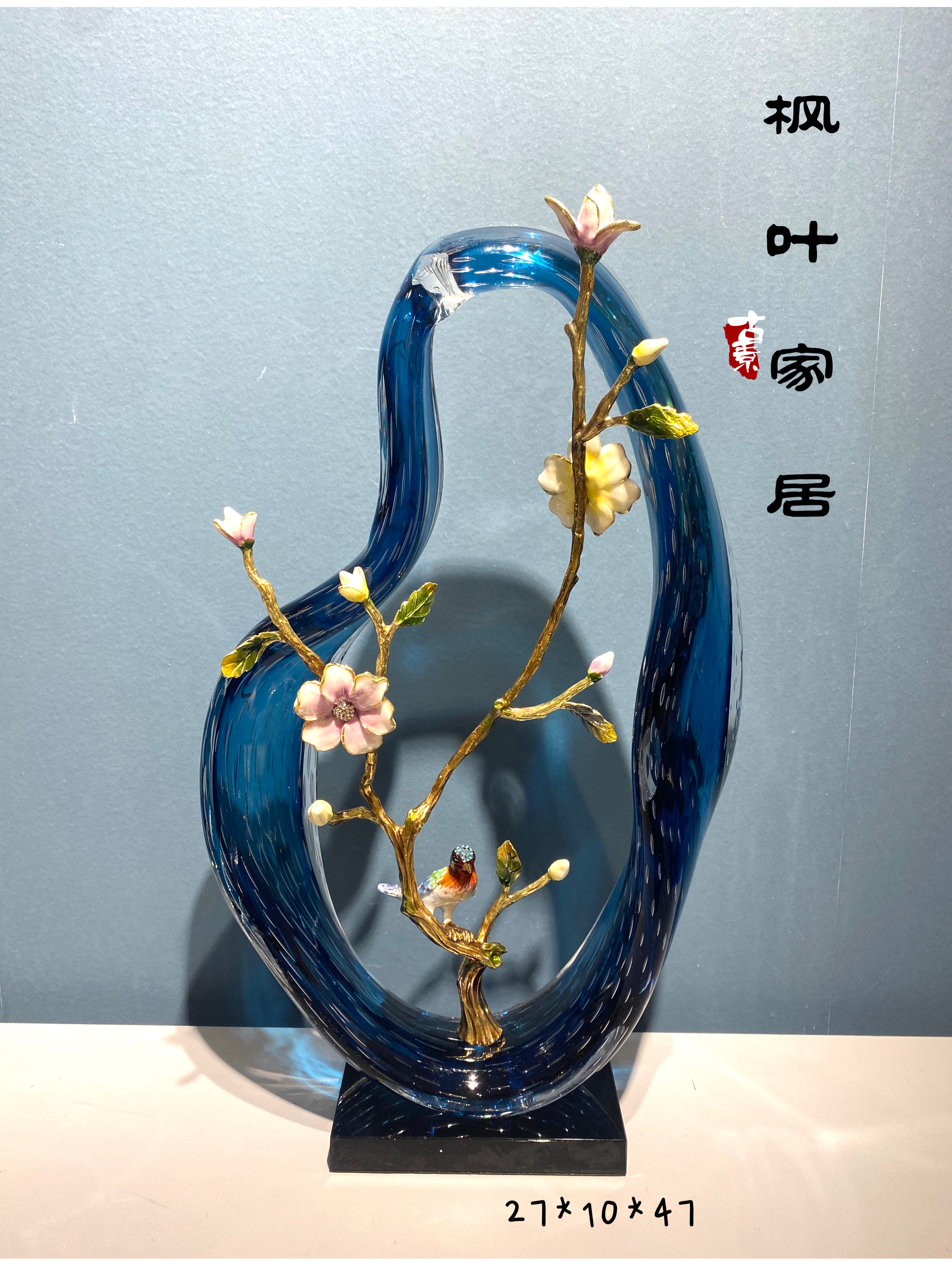 New Chinese-style glass decorative items, maple leaf home craft flat decorative items, sculpture decorative items 1