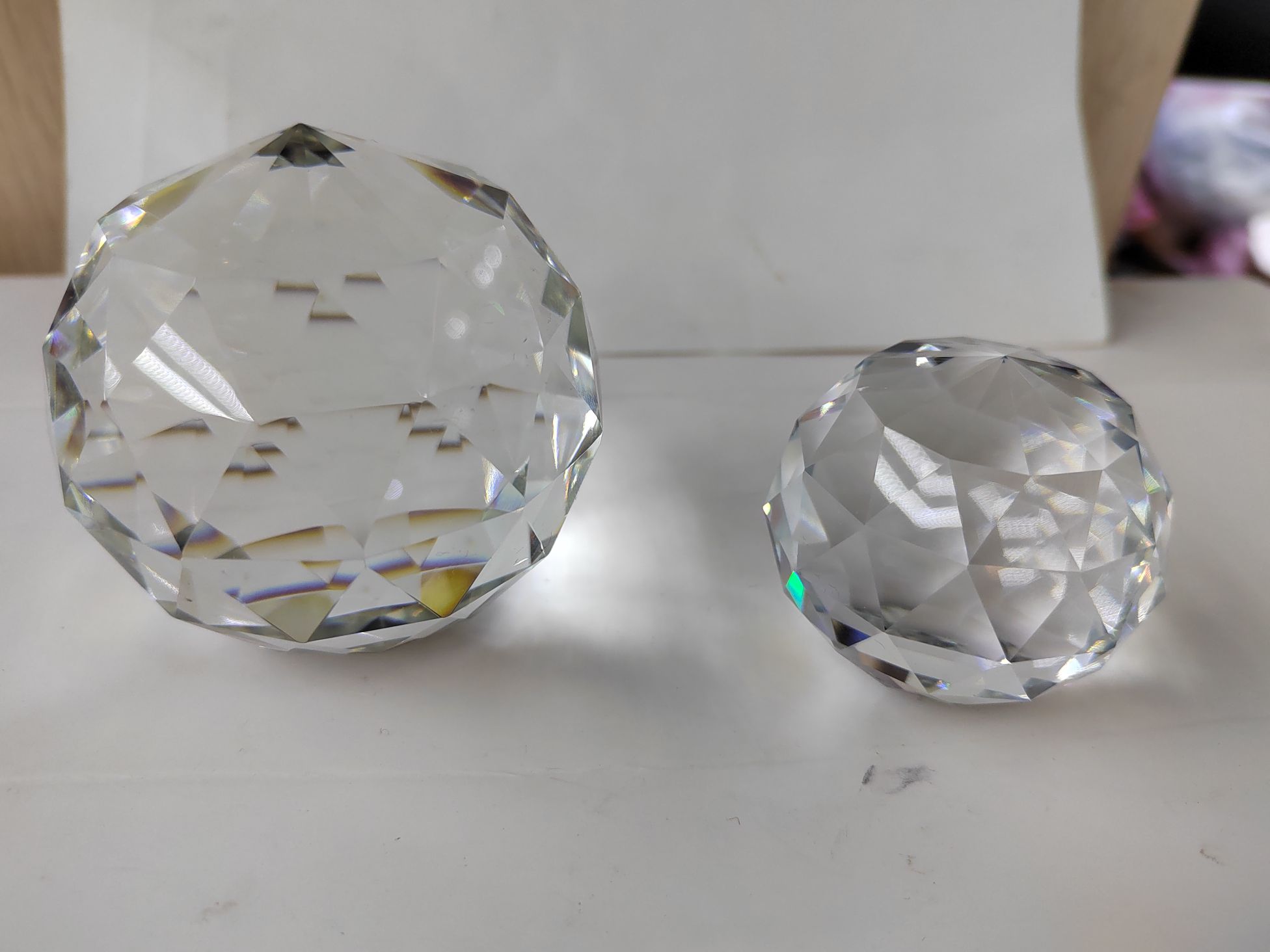 思文工艺水晶玻璃摆件60mm平底球7887—042