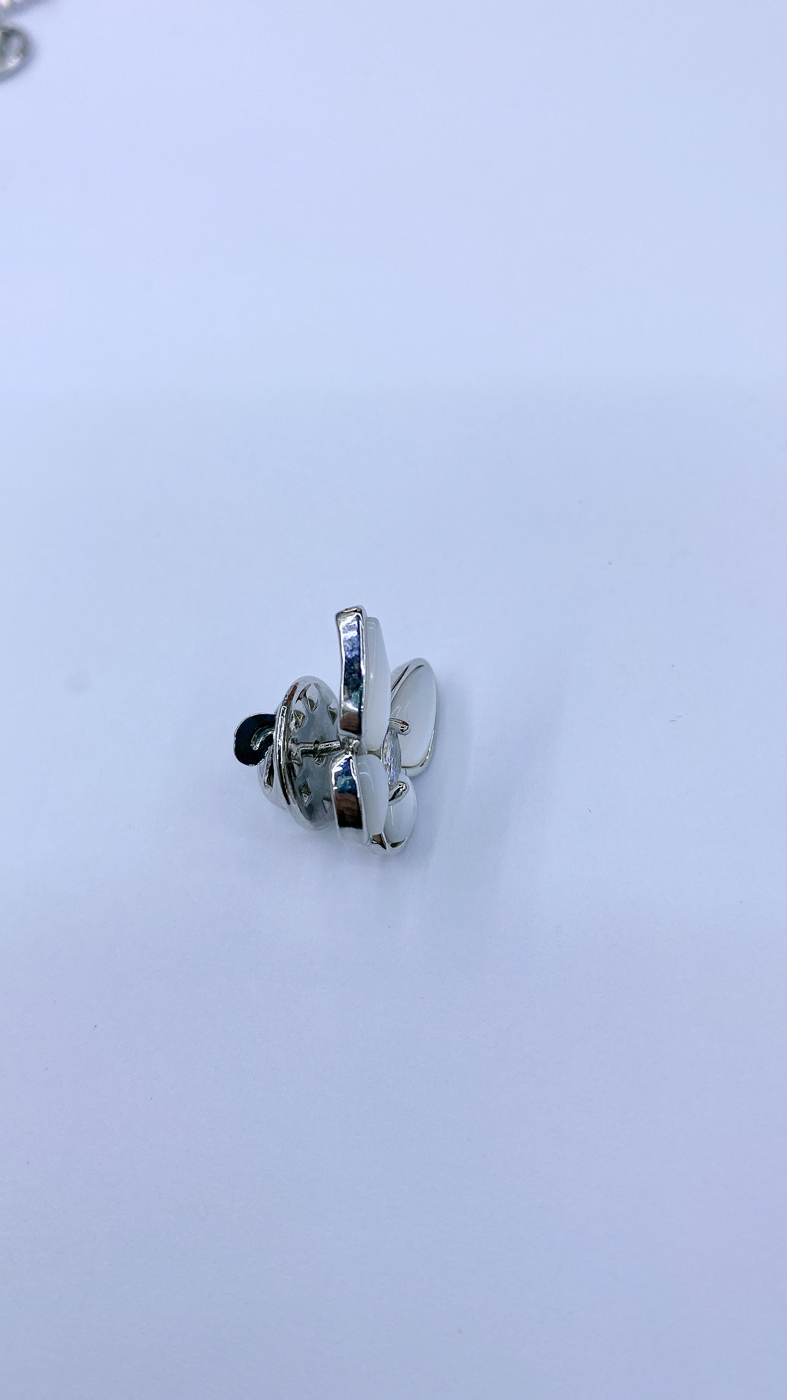 胸针/贝母/蝴蝶白底实物图