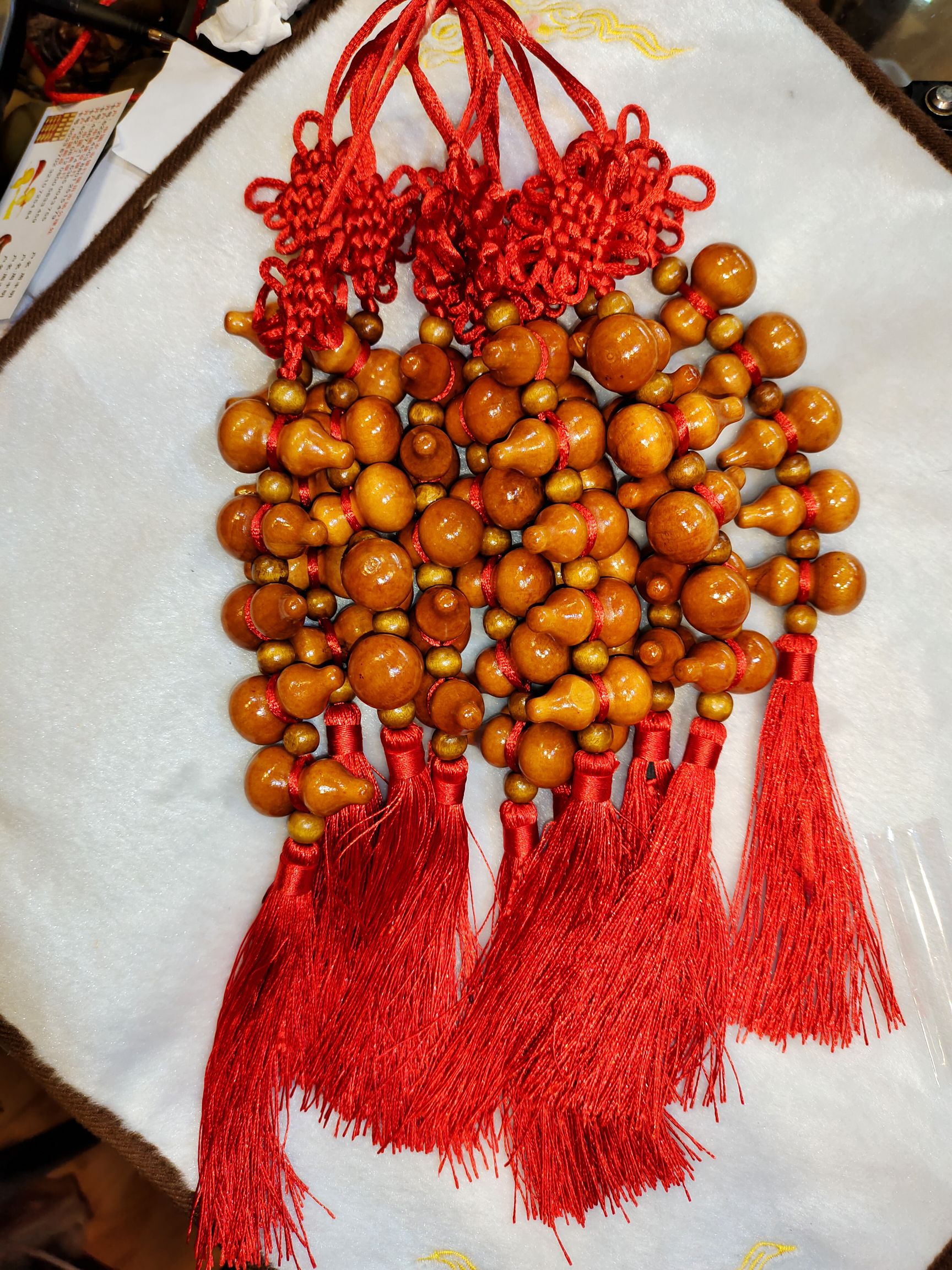 Five strings of small peach wood gourds, also known as the Five Blessings, bring good fortune, prosperity and peace detail image 5