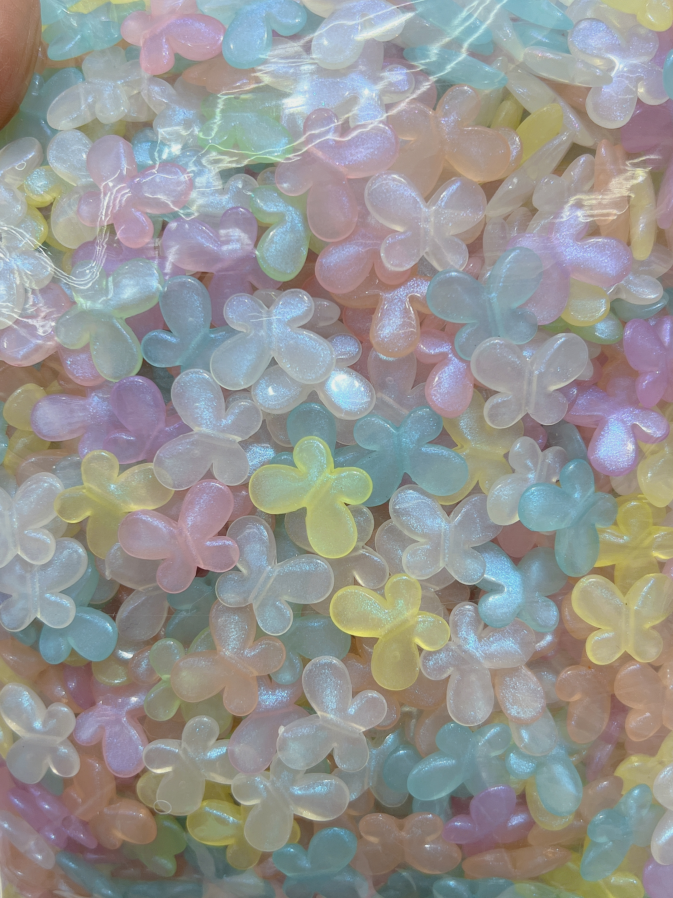 Acrylic little butterfly Mermaid luminous bead live-streaming bestseller diy handmade accessory bag