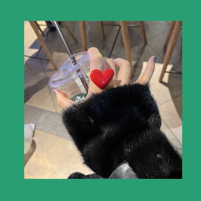 日韩嘻哈风个性夸张爱心树脂饰品配件产品图