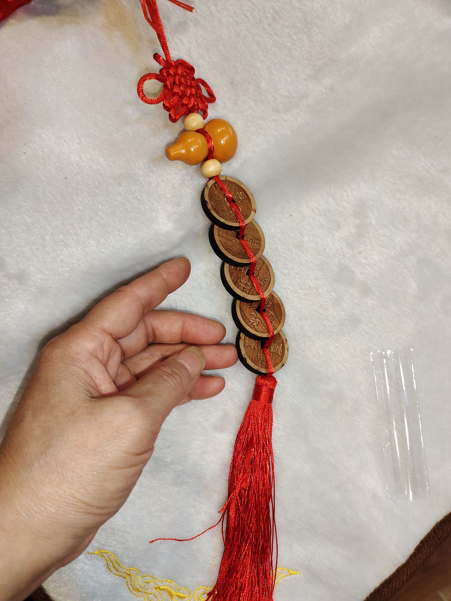 Five strings of small peach wood gourds, also known as the Five Blessings, bring good fortune, prosperity and peace detail image 6