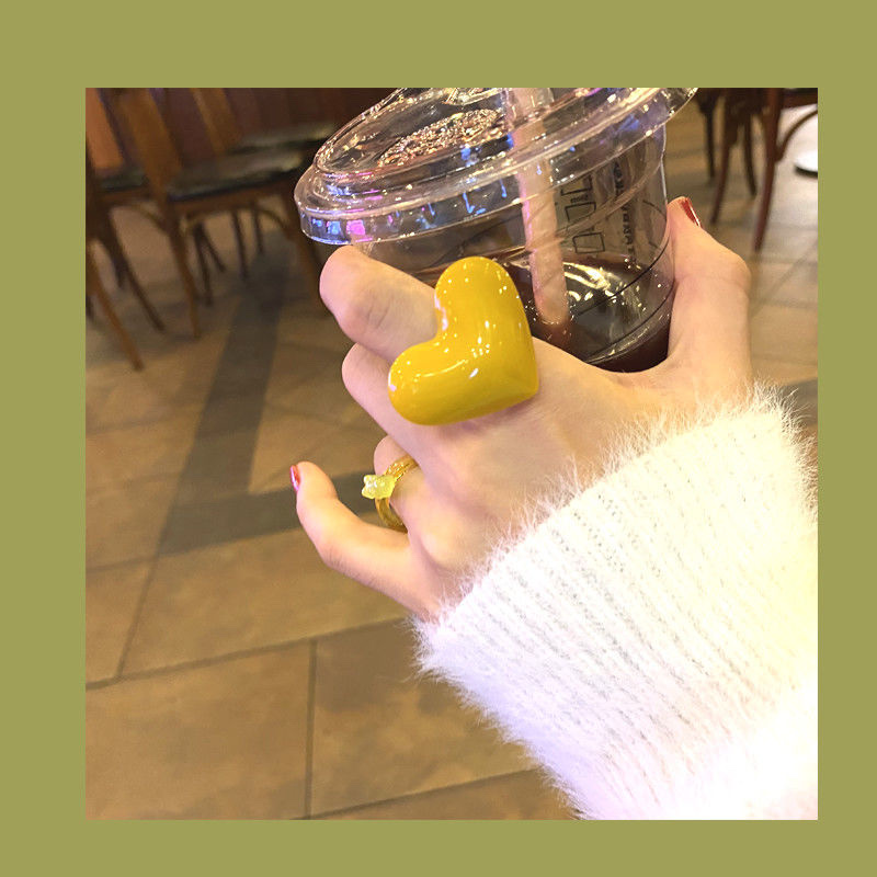 日韩嘻哈风个性夸张爱心树脂饰品配件细节图