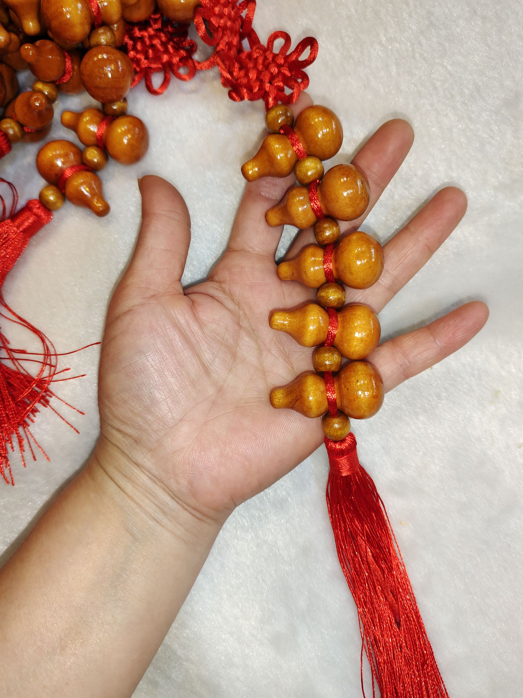 Five strings of small peach wood gourds, also known as the Five Blessings, bring good fortune, prosperity and peace detail image 3
