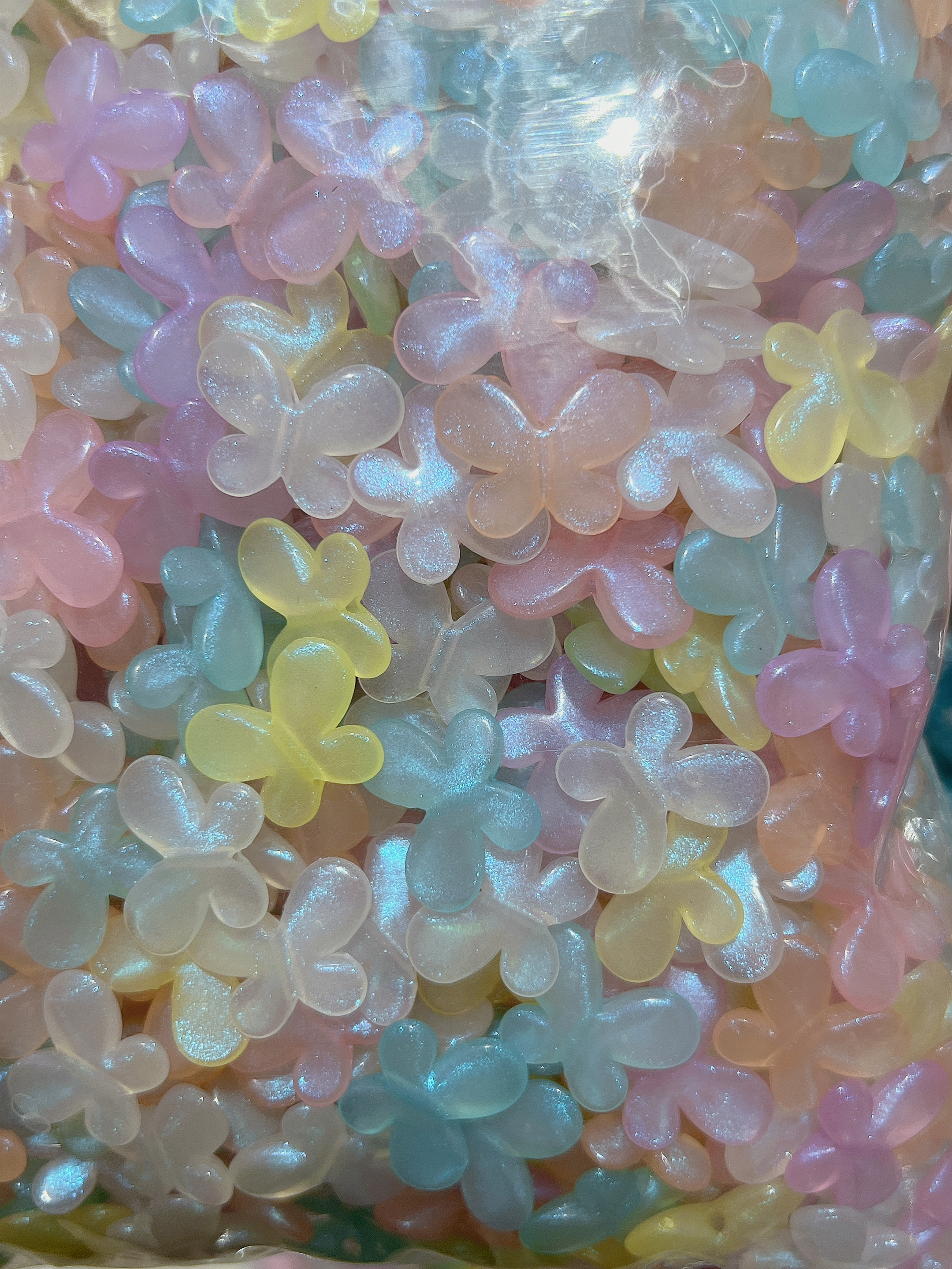 Acrylic little butterfly Mermaid luminous bead live-streaming bestseller diy handmade accessory bag Specification image