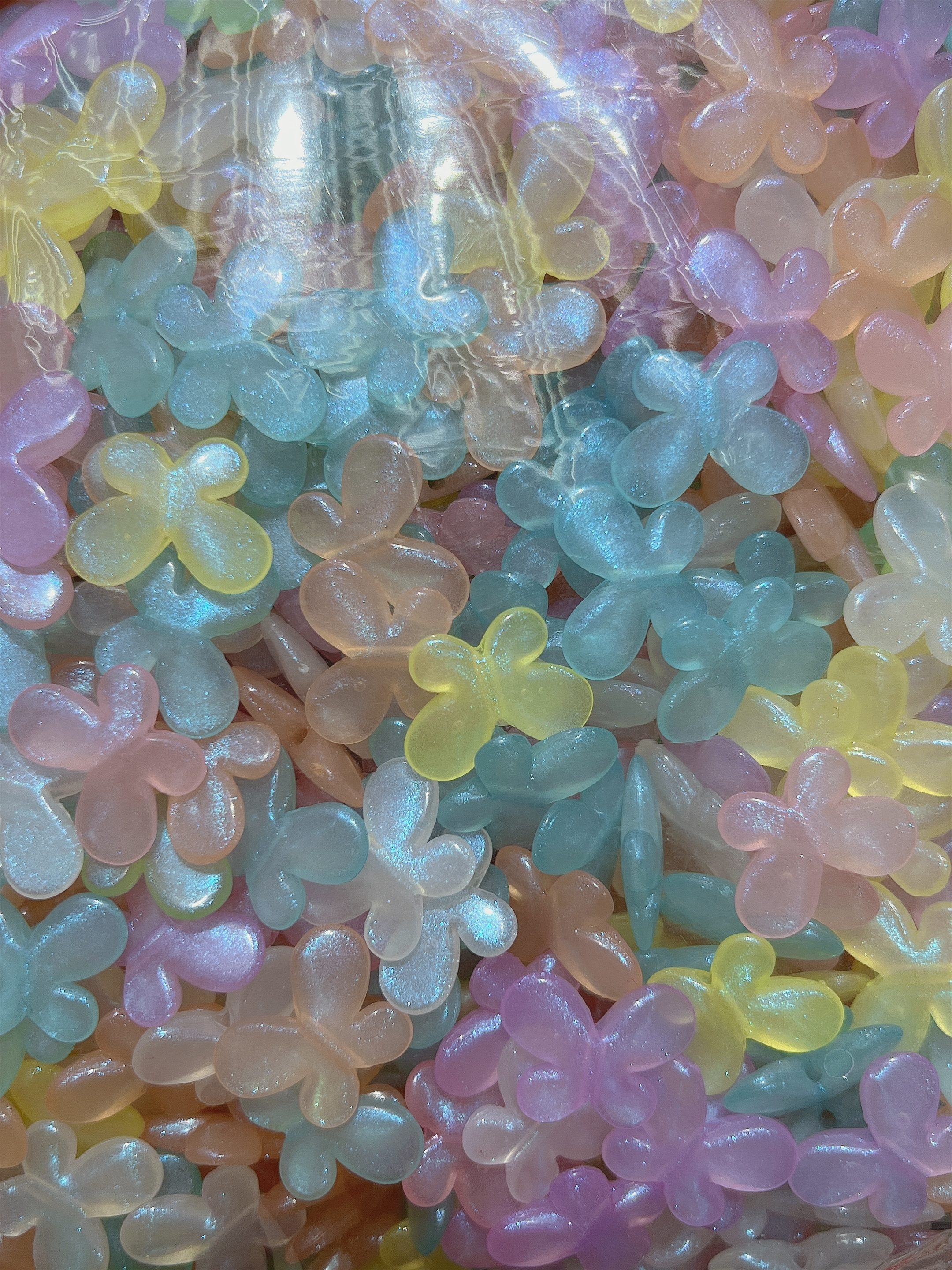 Acrylic little butterfly Mermaid luminous bead live-streaming bestseller diy handmade accessory bag details Picture