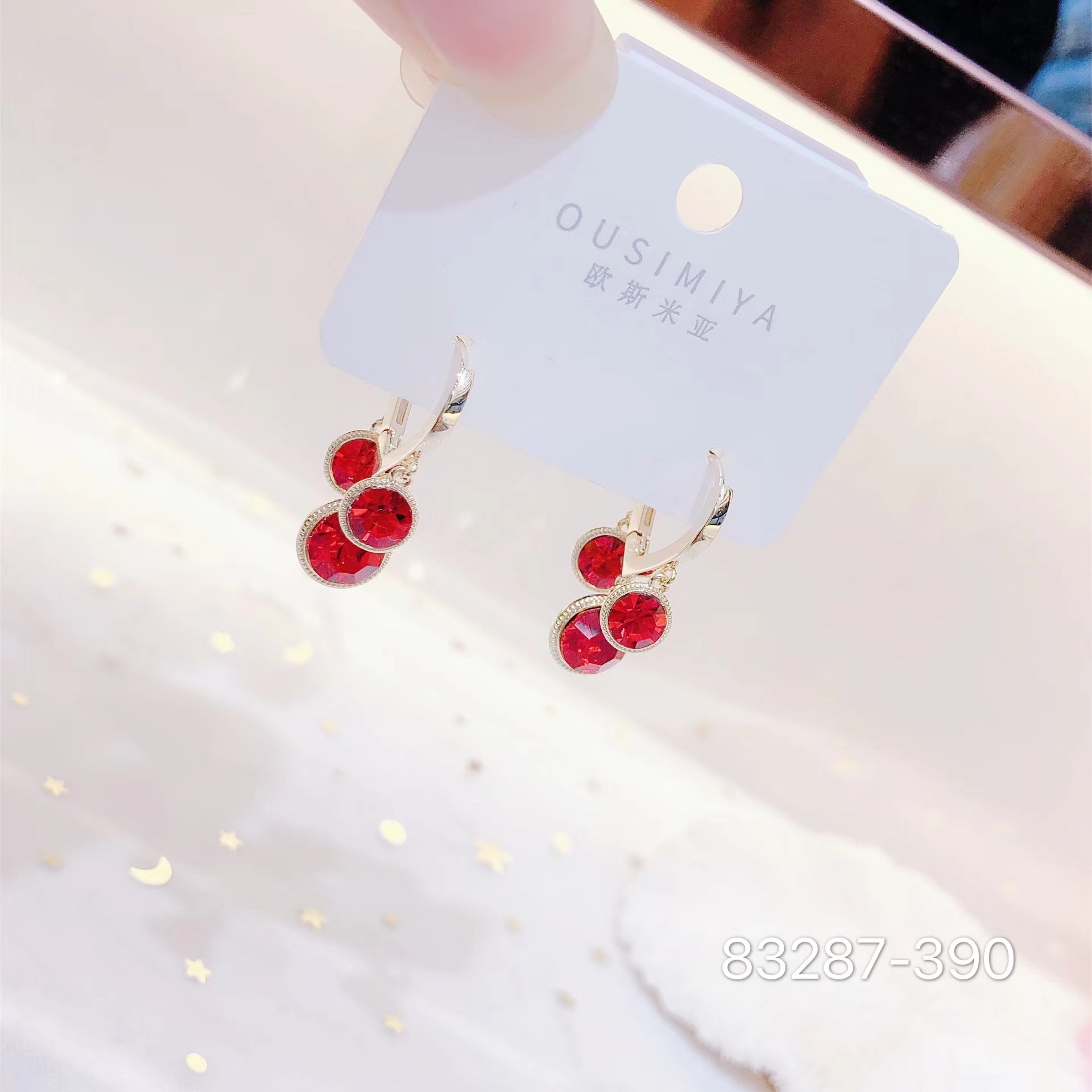 新款彩色锆石耳环韩版潮流欧斯米亚耳环83287