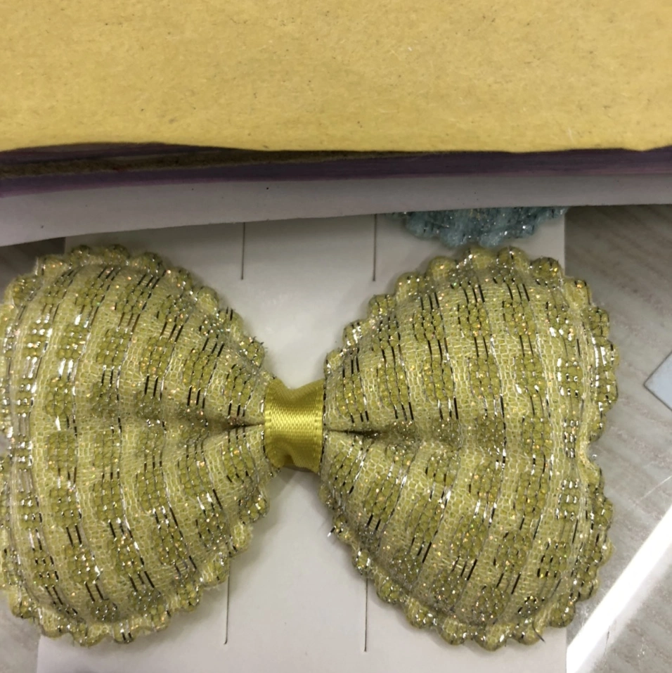 The Golden thread bow tie 46 style autumn and winter plush flower duckbill clip new forest style details Picture