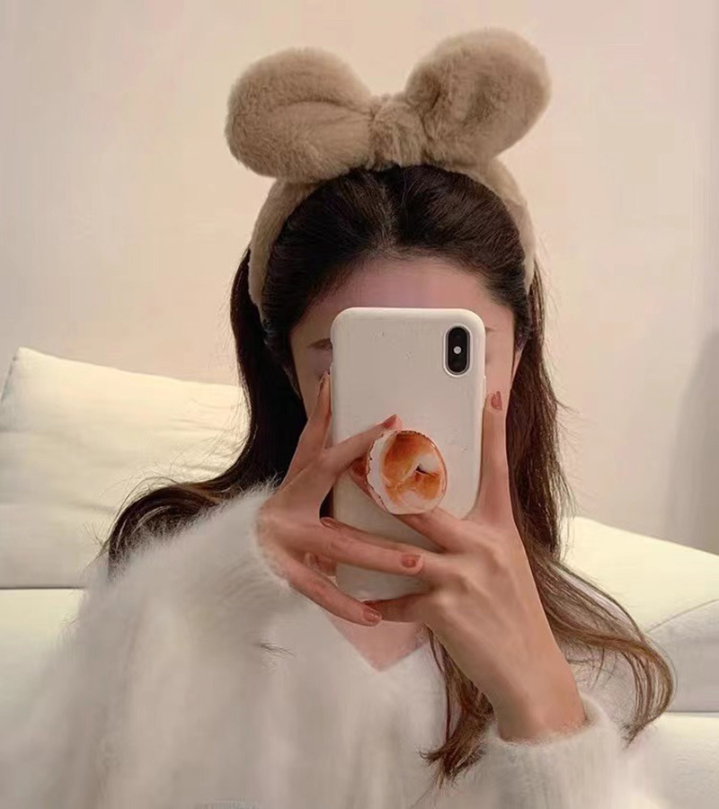 毛绒兔耳朵发箍女洗脸头箍网红发卡头饰发箍高颅顶可爱俏皮发饰优优饰品