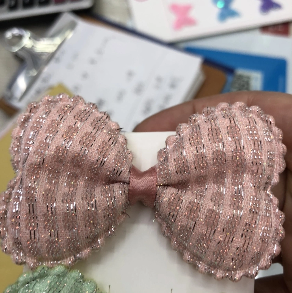 The Golden thread bow tie 51 style autumn and winter plush flower duckbill clip new forest-themed style Specification image