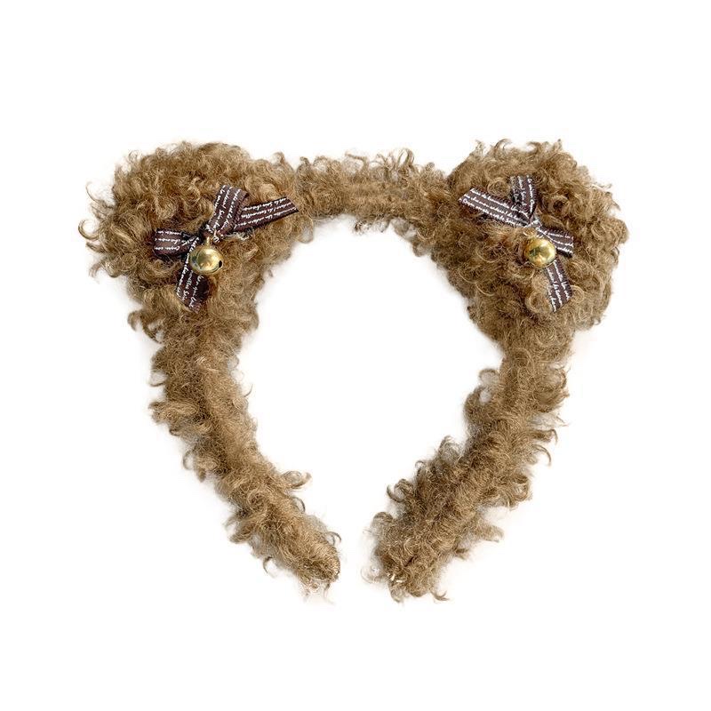 头箍新款/铃铛头箍/羊毛卷头箍白底实物图