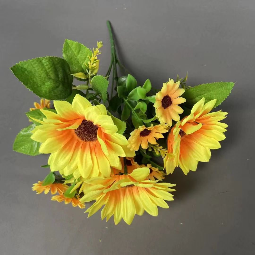 Flores de simulación 7 horquillas girasol details Picture
