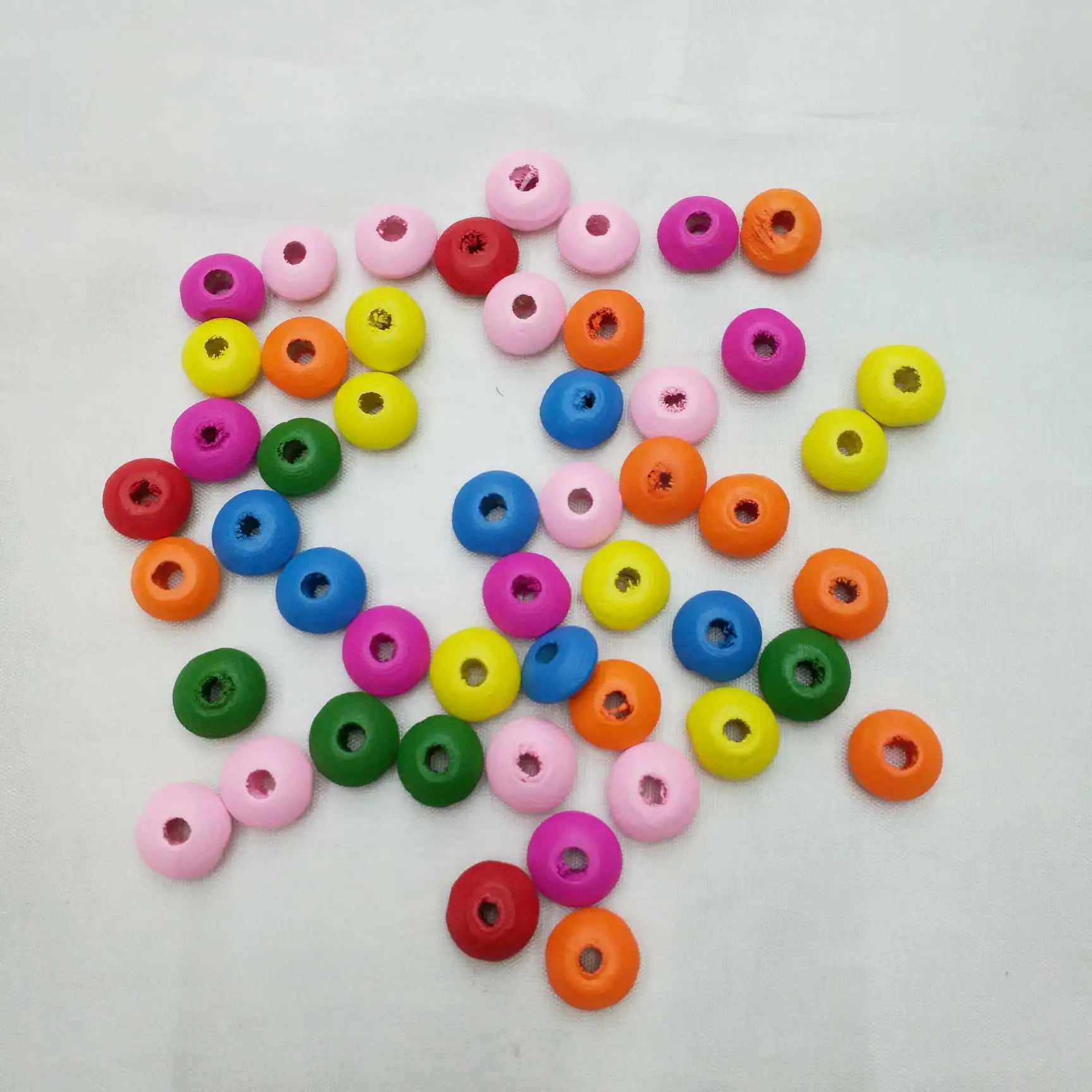 Eco-friendly water-painted abacus beads, colored wooden beads Item Picture
