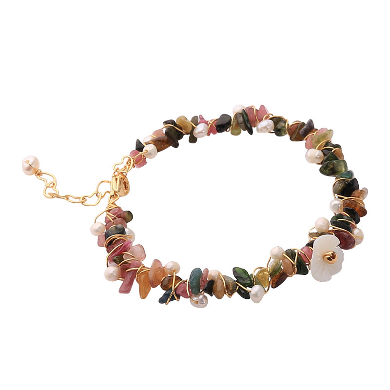 New fashionable colored crystal bracelet necklace, freshwater pearl Korean version bracelet for women Specification image