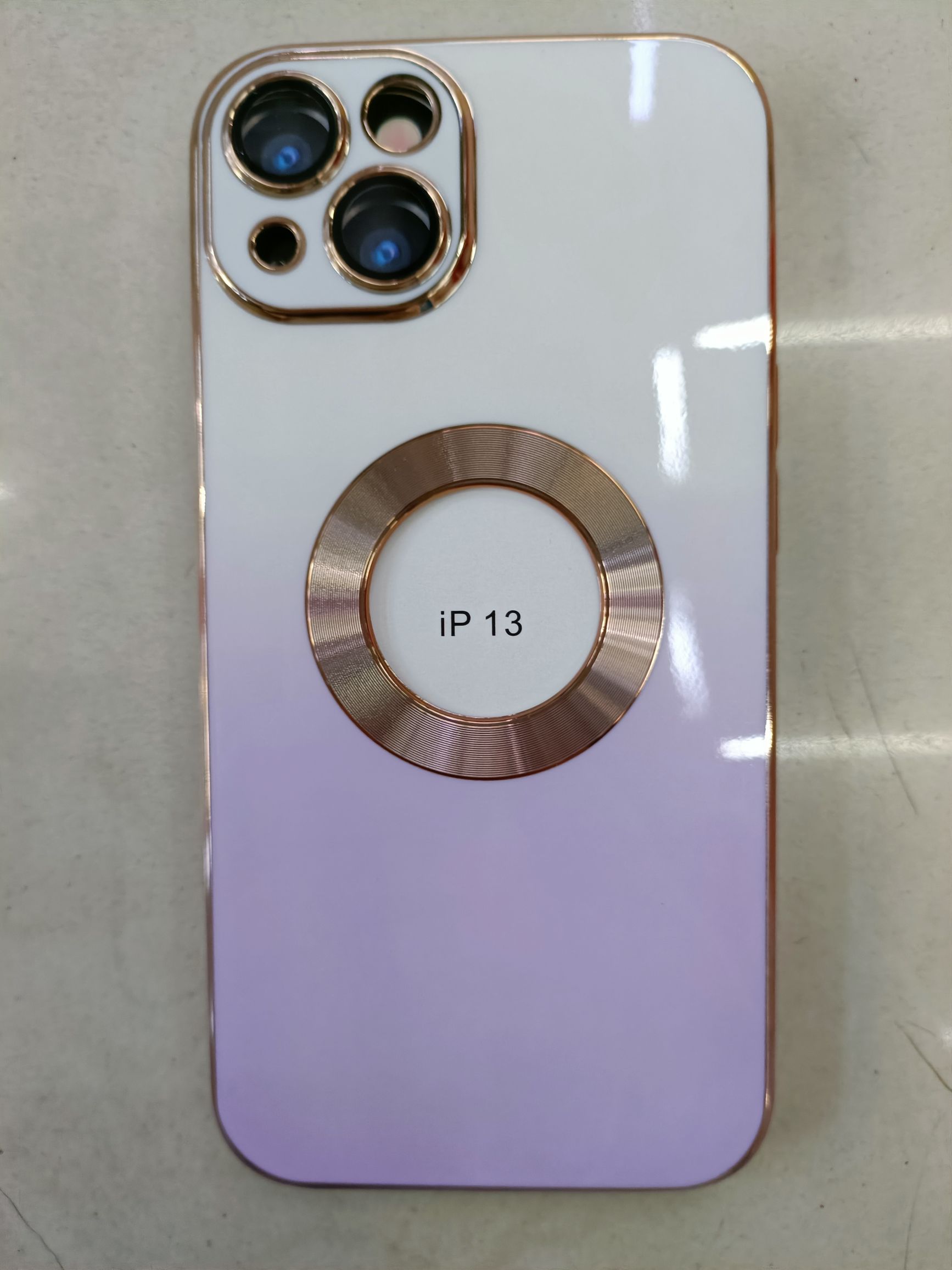 手机壳保护套/漏标壳/电镀渐变白底实物图