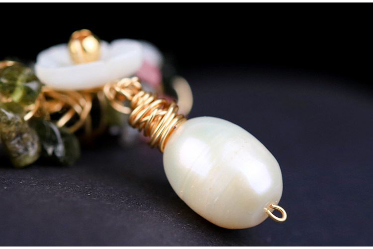 New fashionable colored crystal bracelet necklace, freshwater pearl Korean version necklace, women's jewelry detail image 7