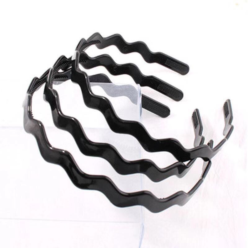 塑料头箍发卡亮黑，1起批1包20个有现洗脸防滑带齿发箍刘海压发头箍女士成人发卡塑料发夹头饰