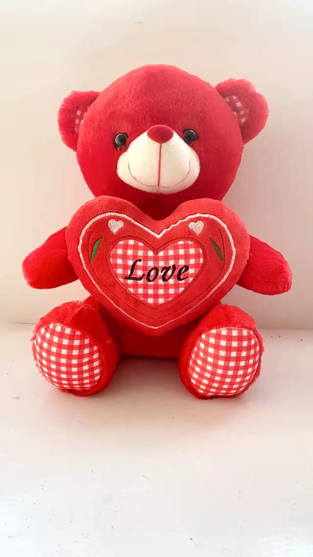 Toy figurine, 25CM Valentine's Day heart-hugging bear