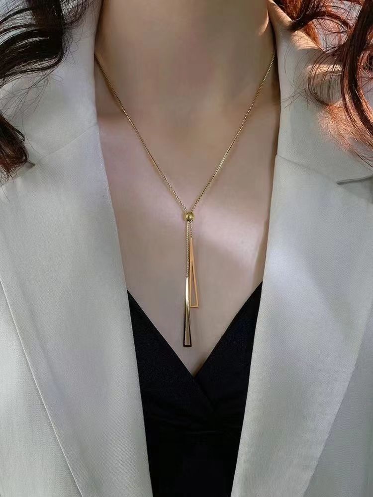 Xinchen LKSTYLE non-fading titanium steel Premium necklace, ins cold style, high-end feel, niche design, exquisite internet-famous style Item Picture