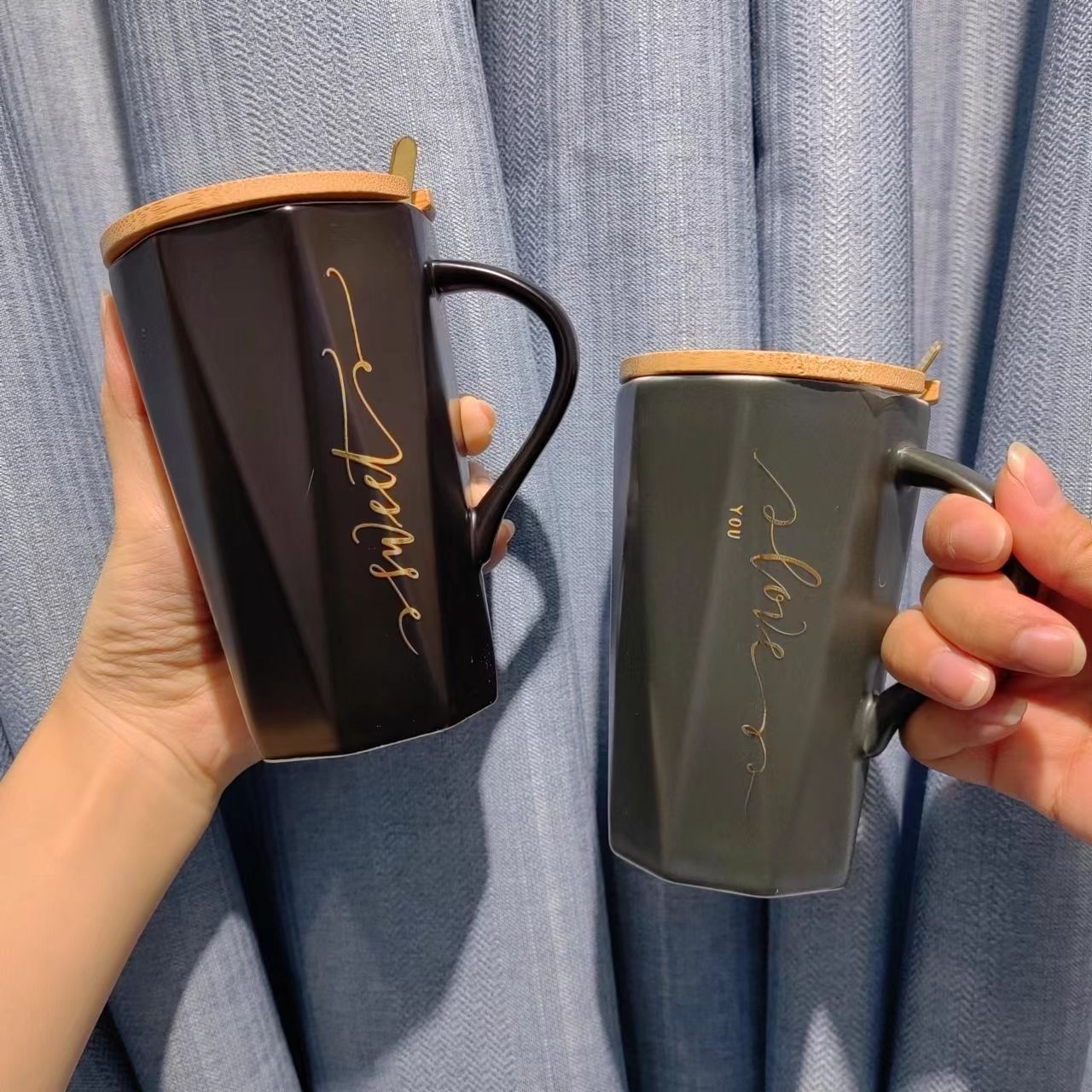 Letter mugs, covered water cups, ceramic cups, souvenir water cups, gifts detail image 3