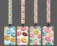 Cartoon ID card, card holder, student card details Picture