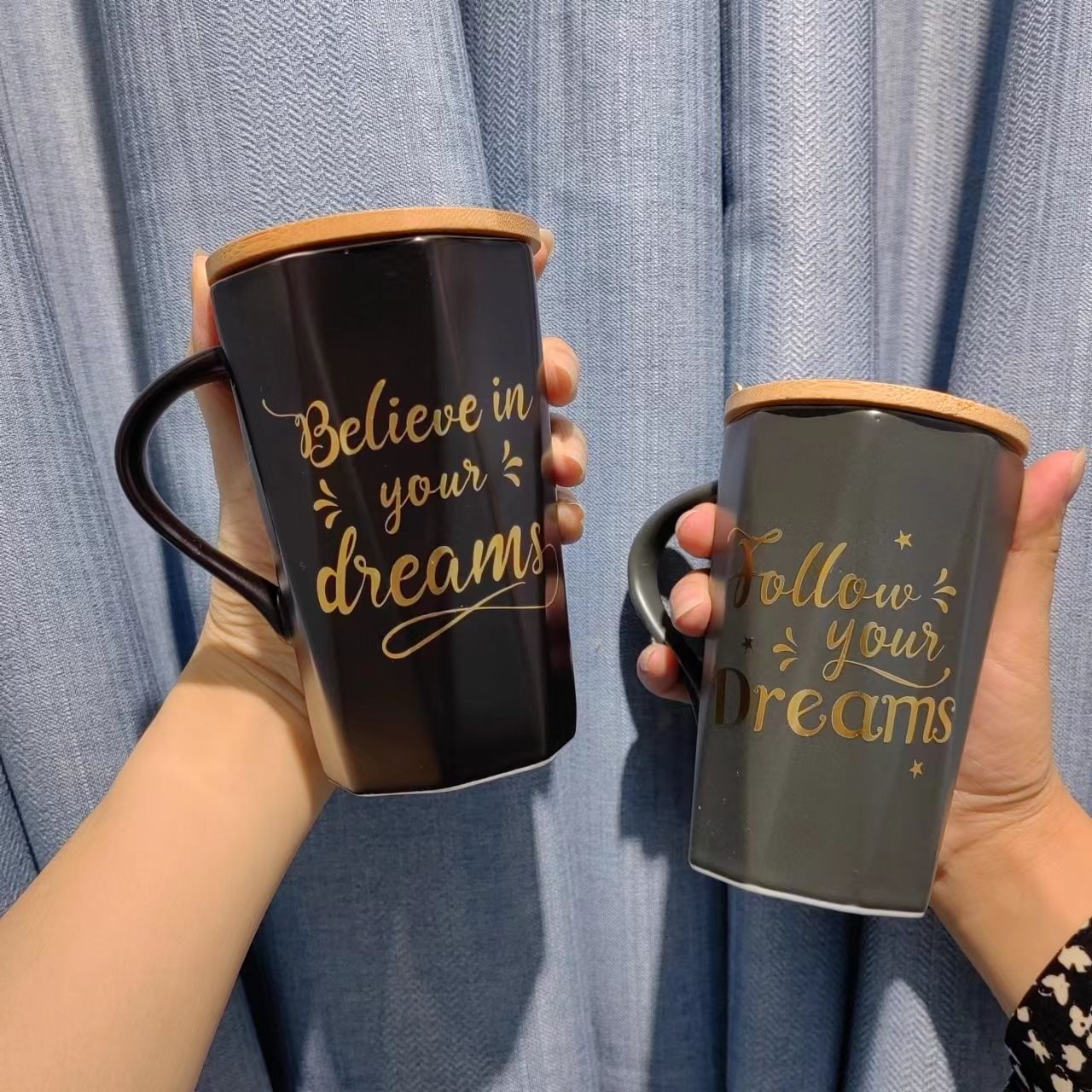 Letter mugs, covered water cups, ceramic cups, souvenir water cups, gifts Specification image