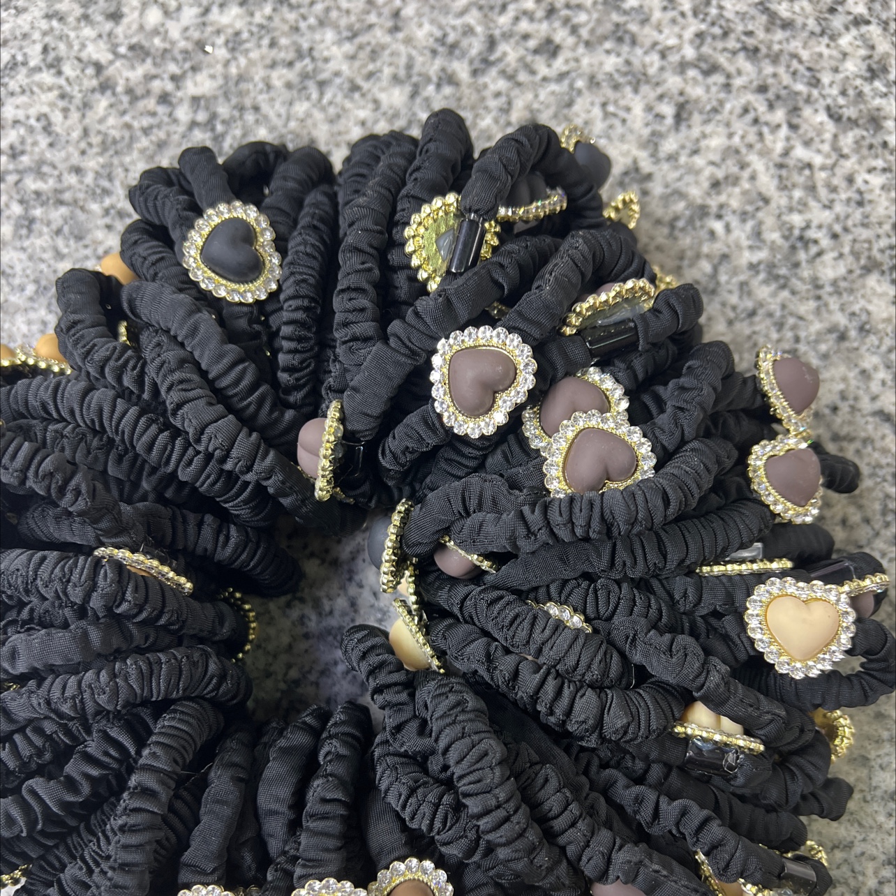 （100）个装布艺桃心合金1色100个精品网络爆款