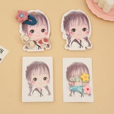 韩版可爱小女孩头饰套装卡片双用皮筋发夹发饰品包装卡纸DIY配件