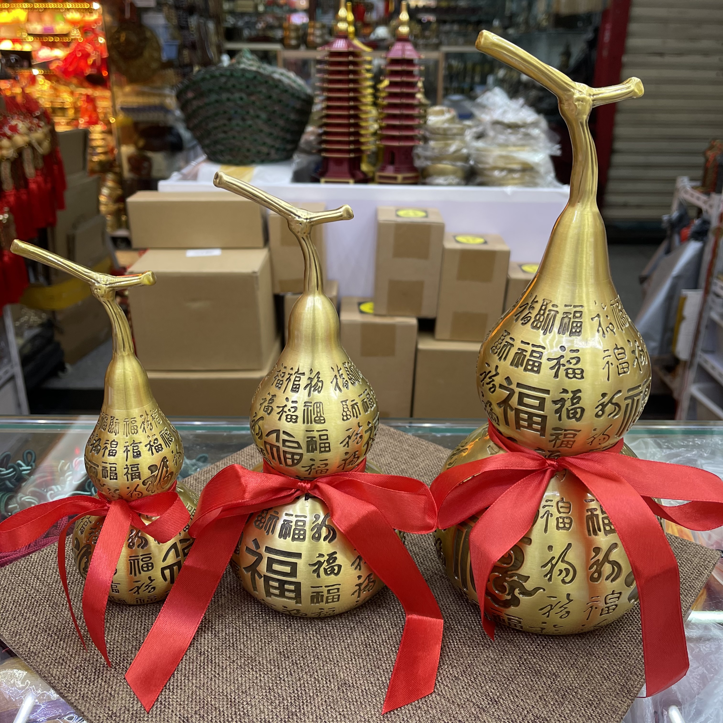 黄铜百福葫芦摆件大中小尺寸（大小不一样价格不一样）琳烺077详情2