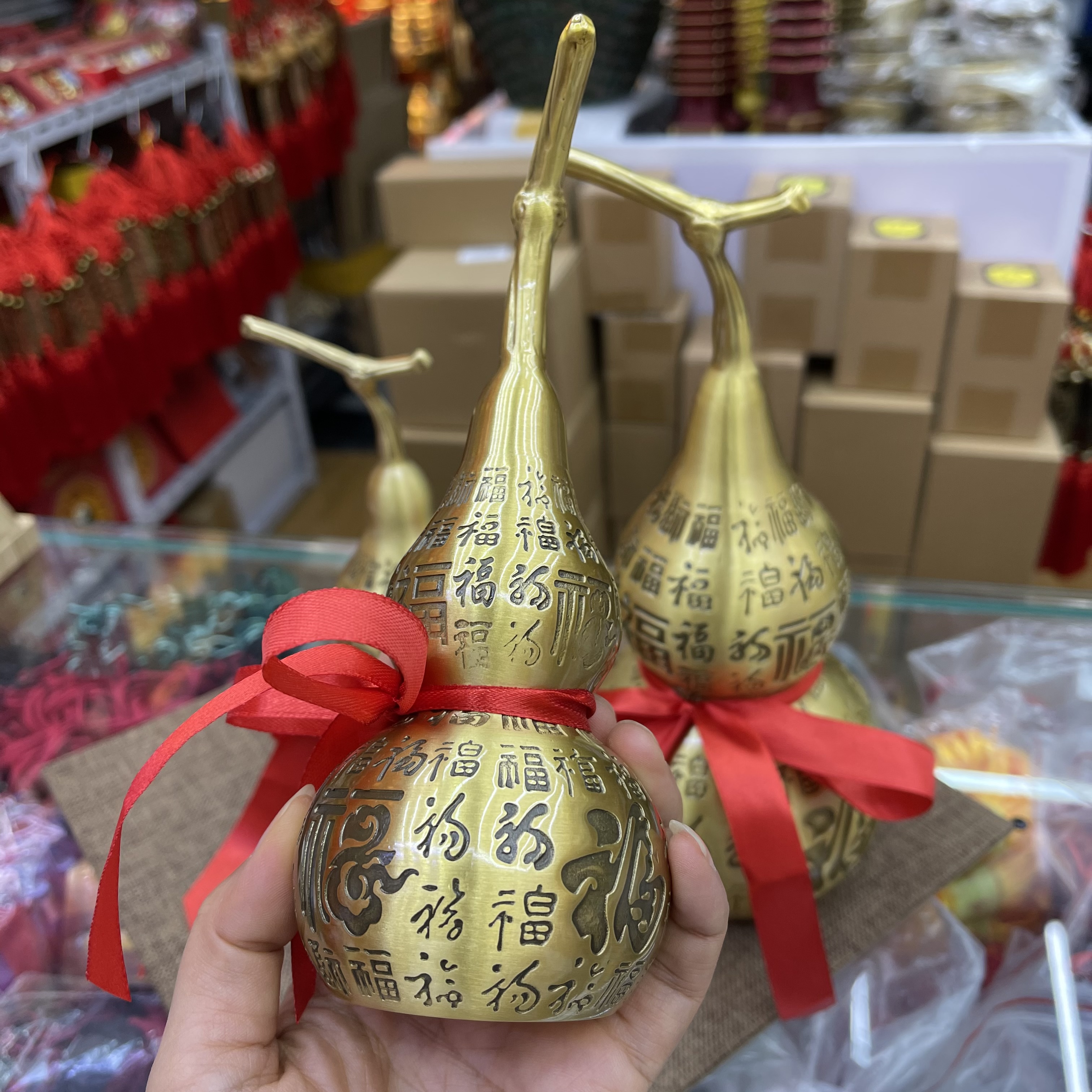 黄铜百福葫芦摆件大中小尺寸（大小不一样价格不一样）琳烺077详情4