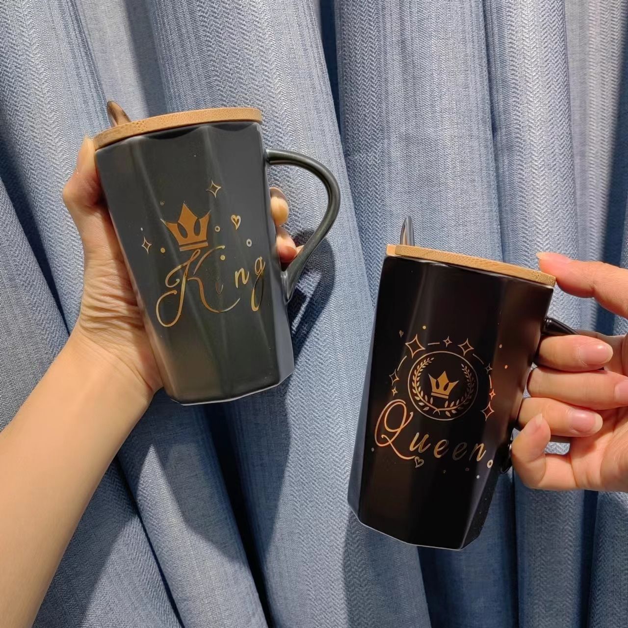 Crown mugs, covered water cups, ceramic cups, souvenir water cups, gifts Specification image