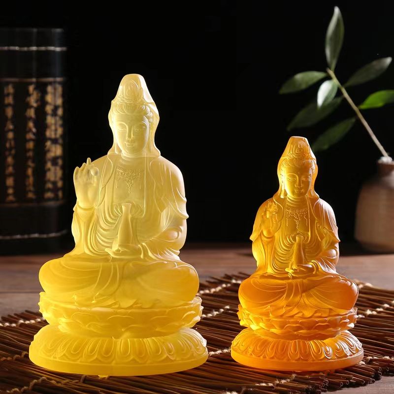 Helian Cultural Products Co., LTD. 1 Premium craft water glass Guanyin Bodhisattva Buddha Statue for home worship, home Buddhist hall decoration handicrafts and ornaments, free shipping detail image 6