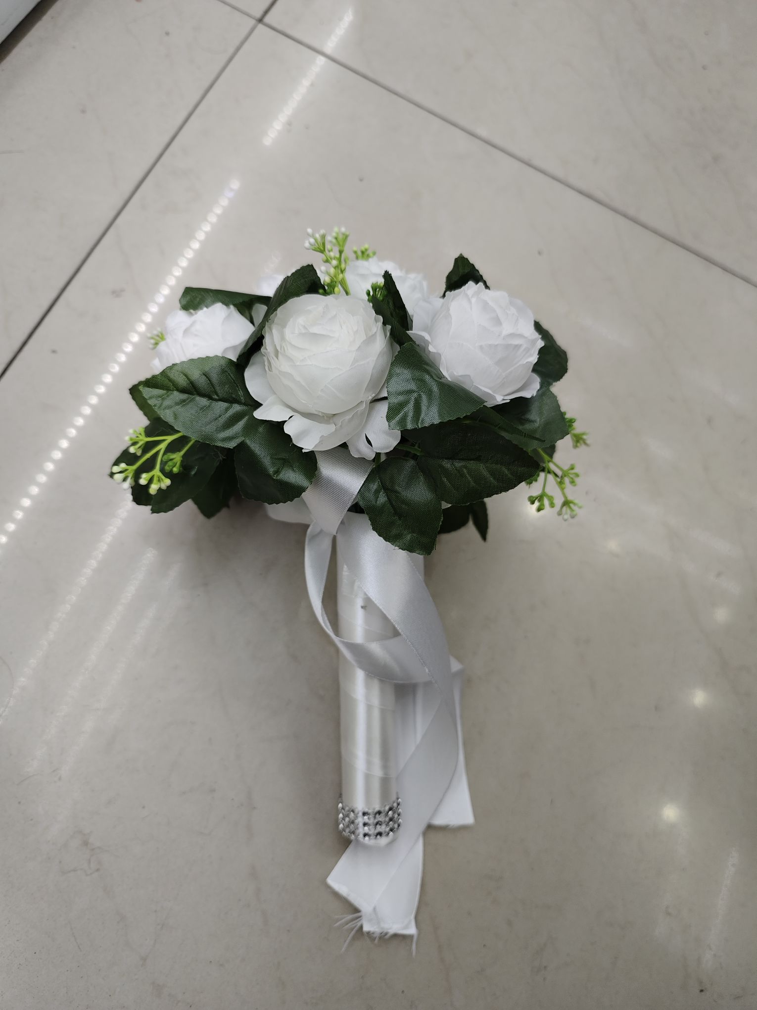 Cross-border Amazon bride flower wedding hand-held bouquet, artificial rose wedding dress, studio shooting props, bridesmaid bouquets, AliExpress Only Love details Picture