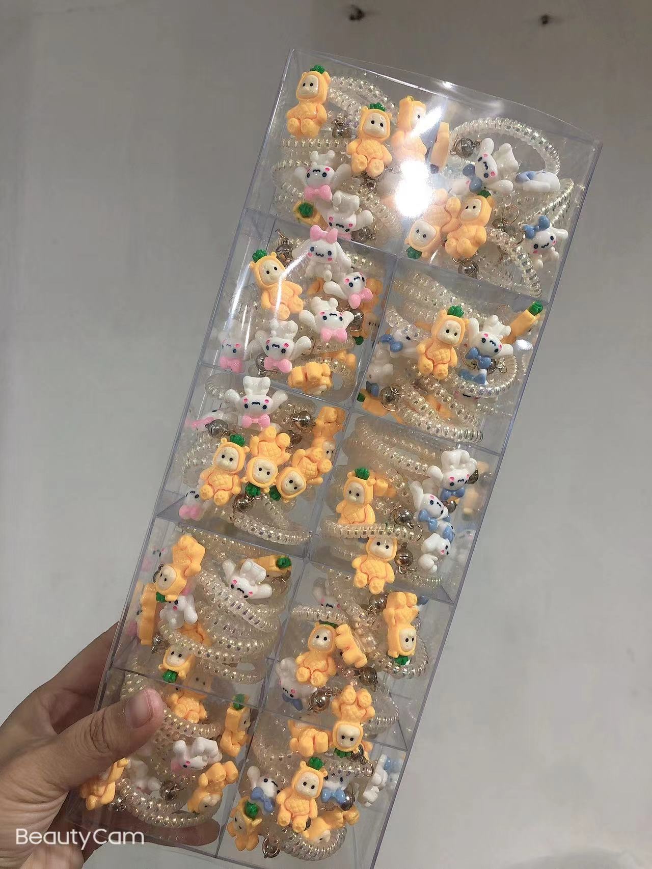 【100 Sets 】 Best-selling Winnie the Pooh Hair Band, rubber band and magnet couple Style hair tie details Picture