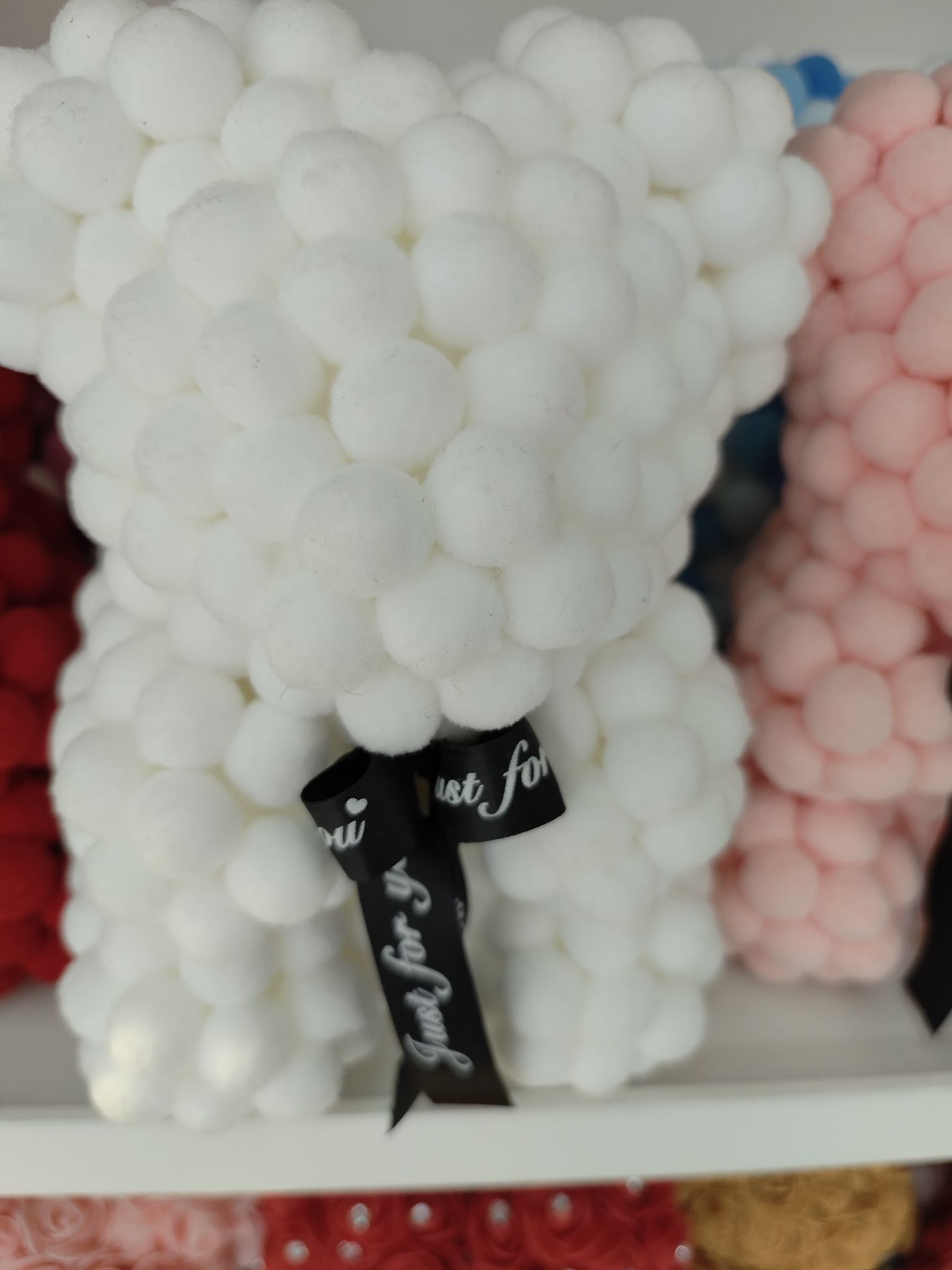 Cross-border Pom-Pom Bear simulation Immortal Rose Bear Creative Christmas Valentine's Day Birthday gift Rose Bear Only Love details Picture